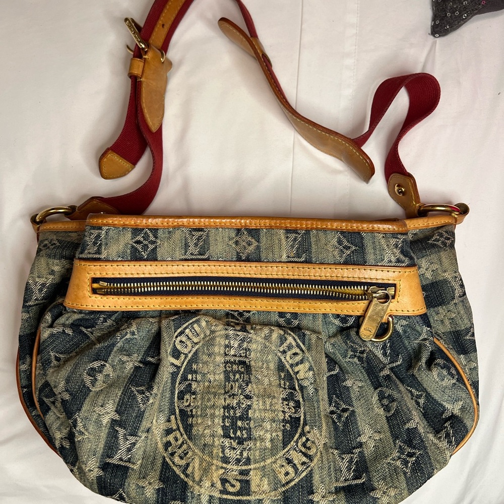 Louis Vuitton Porte Epol Reie One Monogram Denim Auth Shoulder/Crossbody Bag